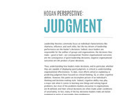 Hogan Perspective: Judgment